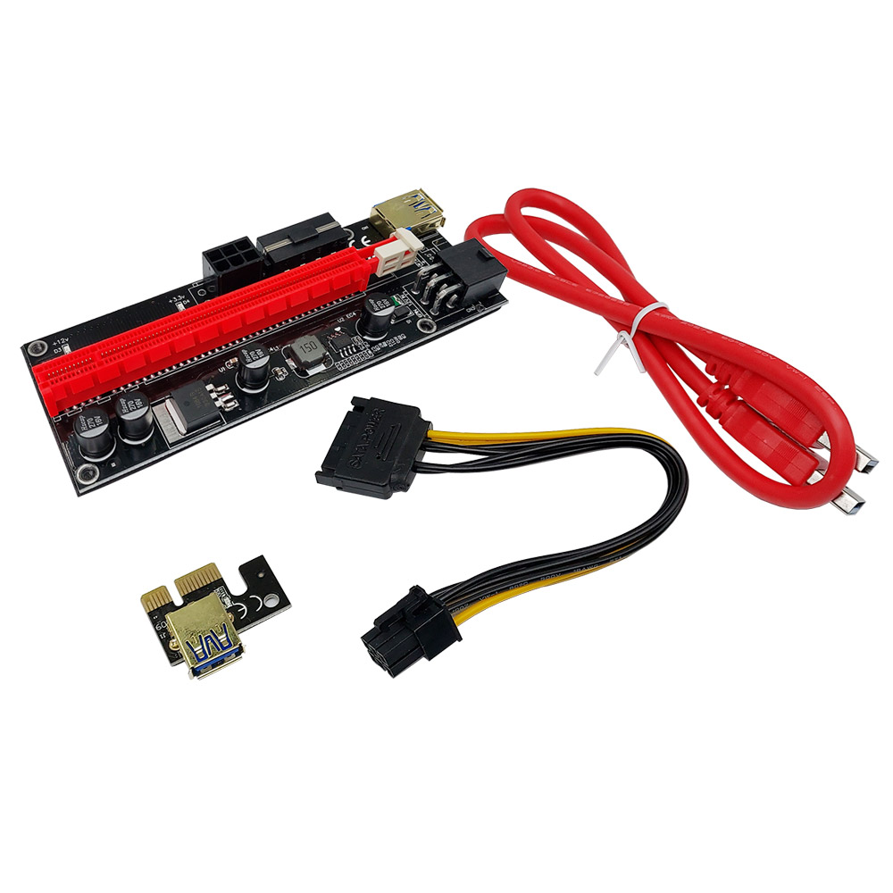 EVEREST PCI-E 1x to 16X 009S LED 라이저카드 (4pcs capacitors)